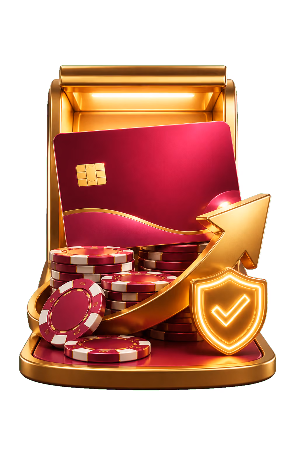 Del Oro Auszahlung mit Karte, Pfeil und Münzen